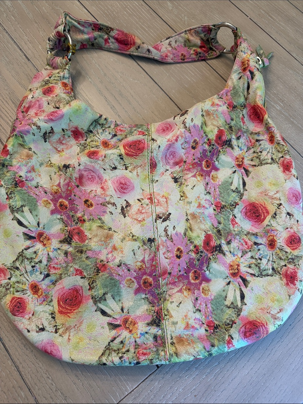 HOBO Floral Canvas Shoulder Hobo Bag - Pink Multi